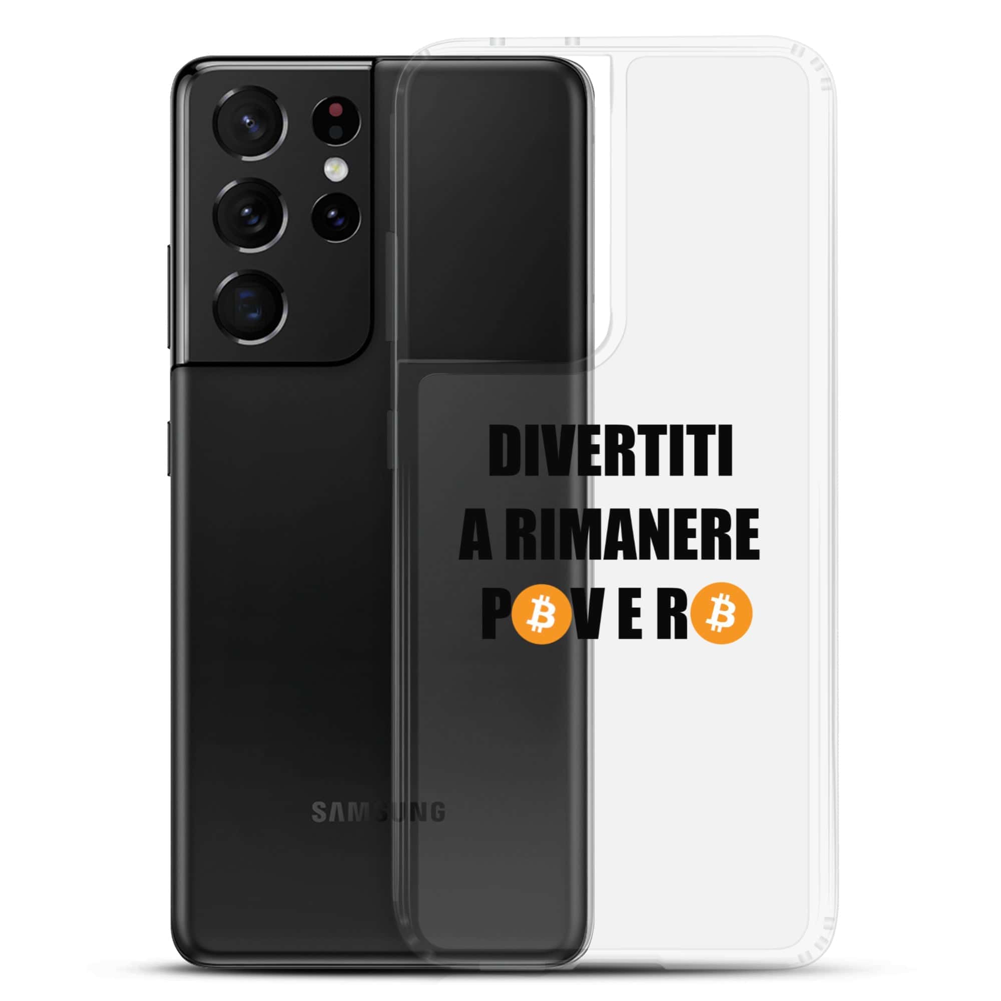 Cover Trasparente Samsung® Divertiti a rimanere povero btc-Smartphone-Biiply-Biiply