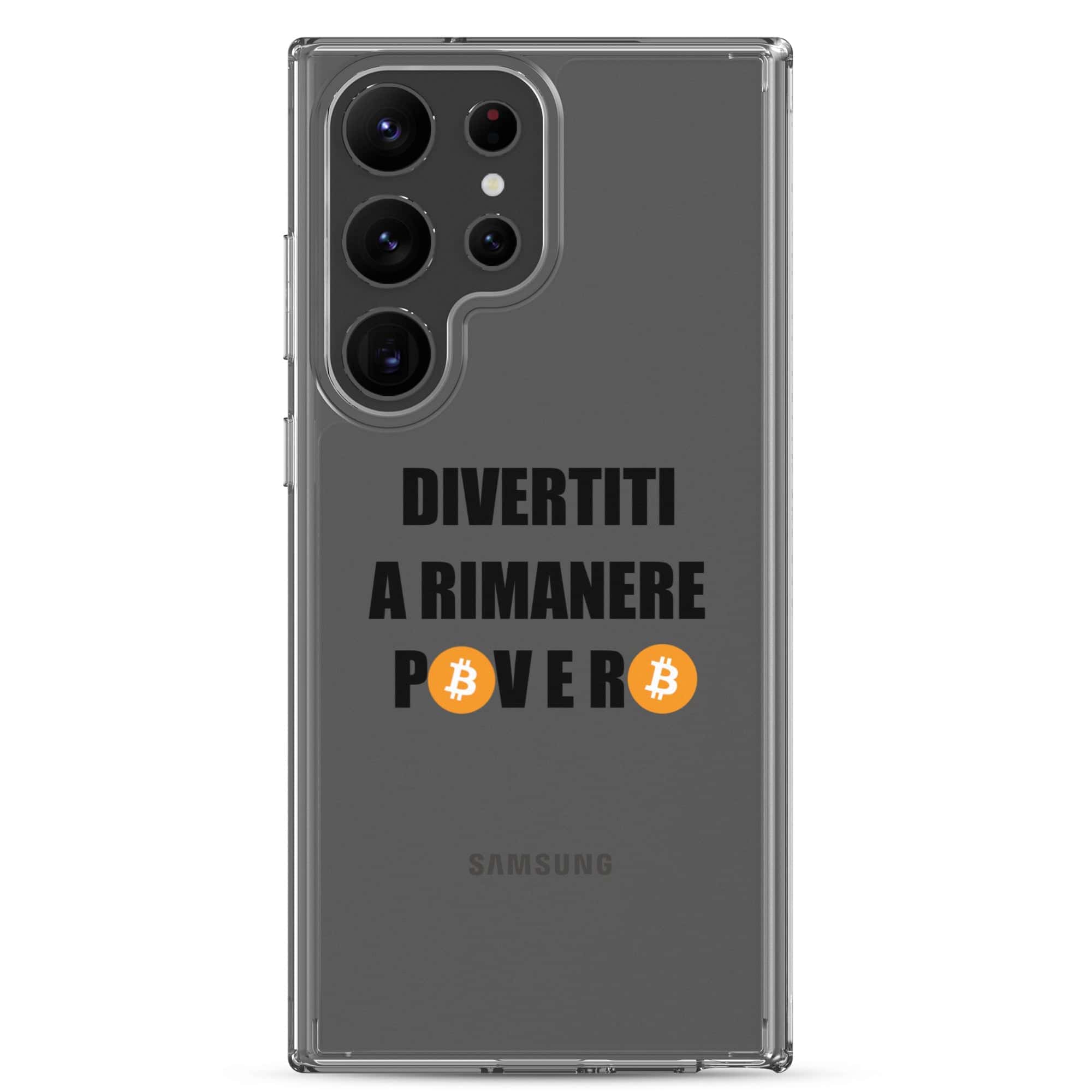 Cover Trasparente Samsung® Divertiti a rimanere povero btc-Smartphone-Biiply-Samsung Galaxy S23 Ultra-Biiply