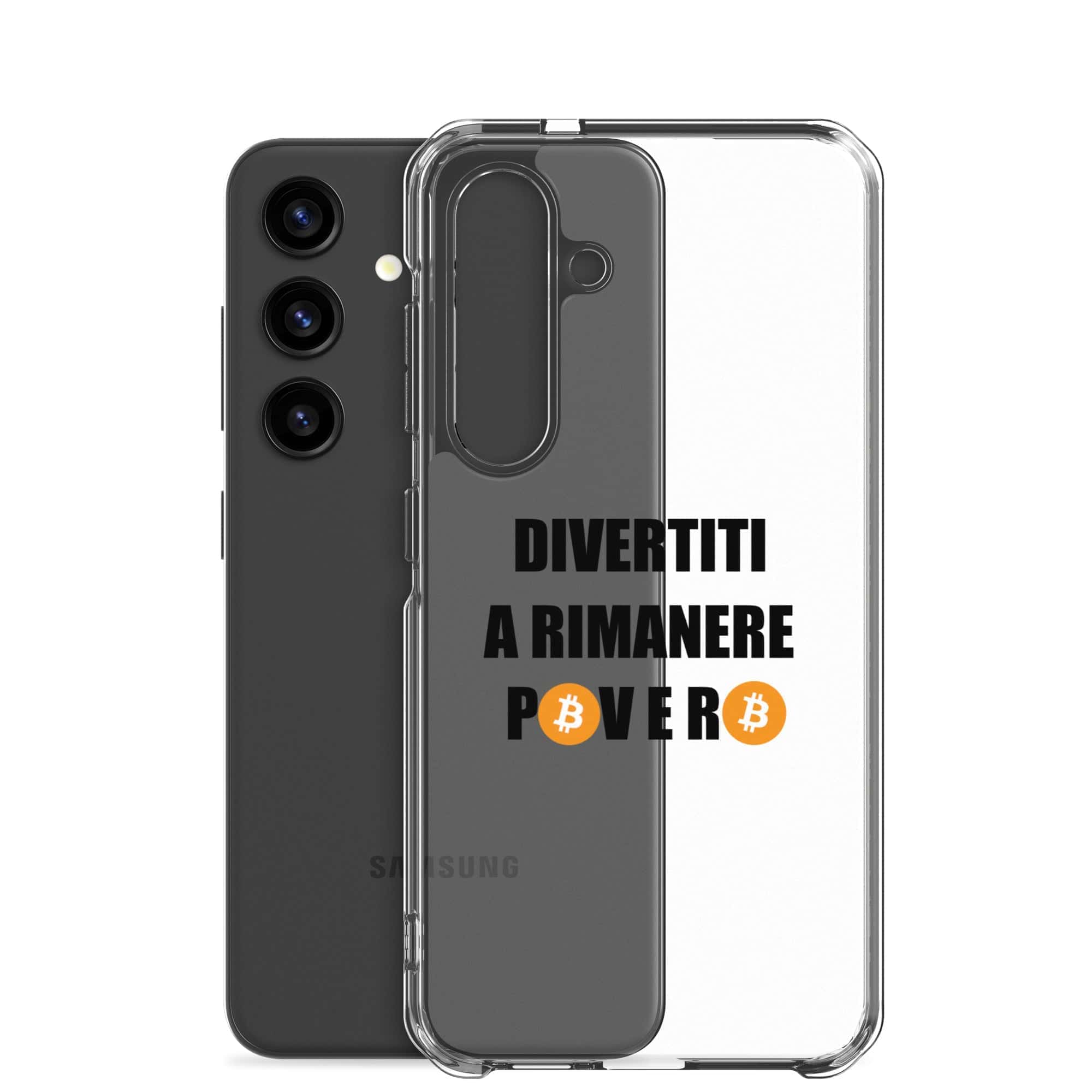 Cover Trasparente Samsung® Divertiti a rimanere povero btc-Smartphone-Biiply-Biiply
