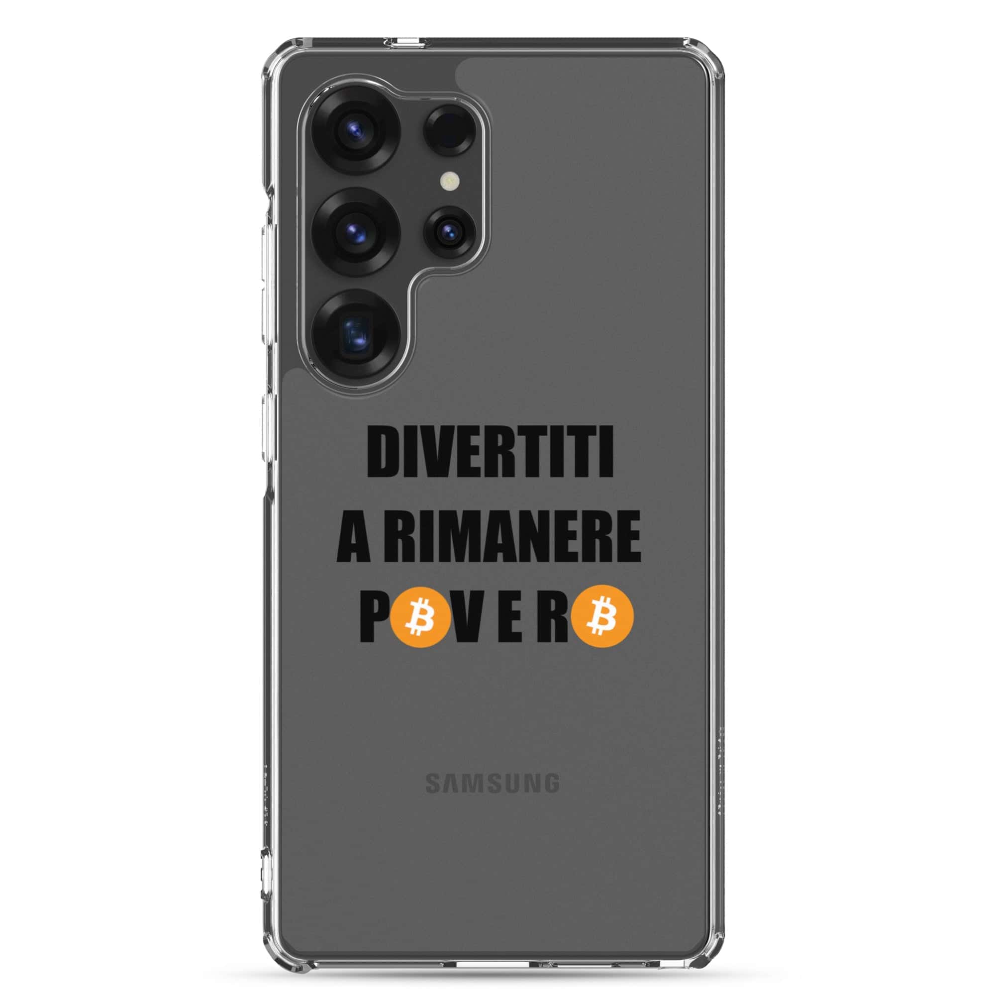 Cover Trasparente Samsung® Divertiti a rimanere povero btc-Smartphone-Biiply-Samsung Galaxy S25 Ultra-Biiply