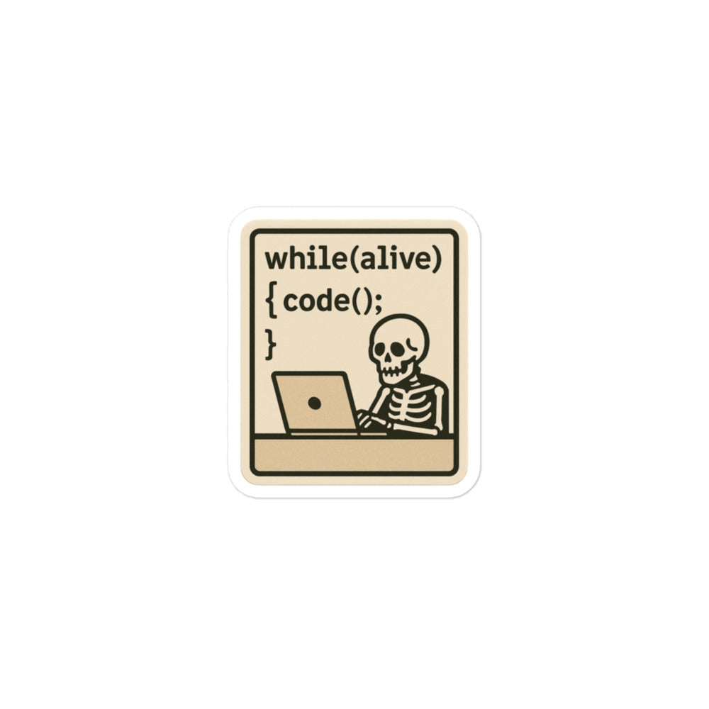 Sticker While (Alive) Code-Sticker-Biiply-3″×3″-Biiply