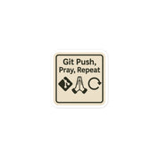 Sticker Git Push Pray Repeat-Sticker-Biiply-3″×3″-Biiply
