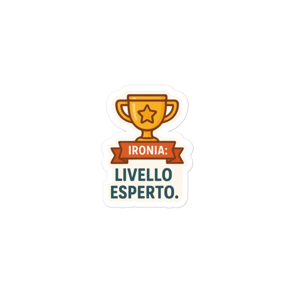 Sticker Ironia Livello Esperto-Sticker-Biiply-3″×3″-Biiply