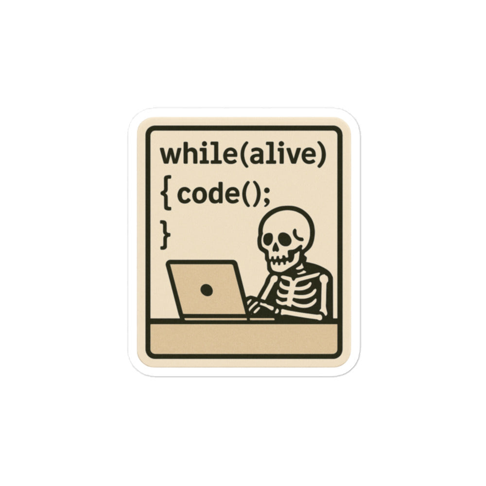 Sticker While (Alive) Code-Sticker-Biiply-4″×4″-Biiply