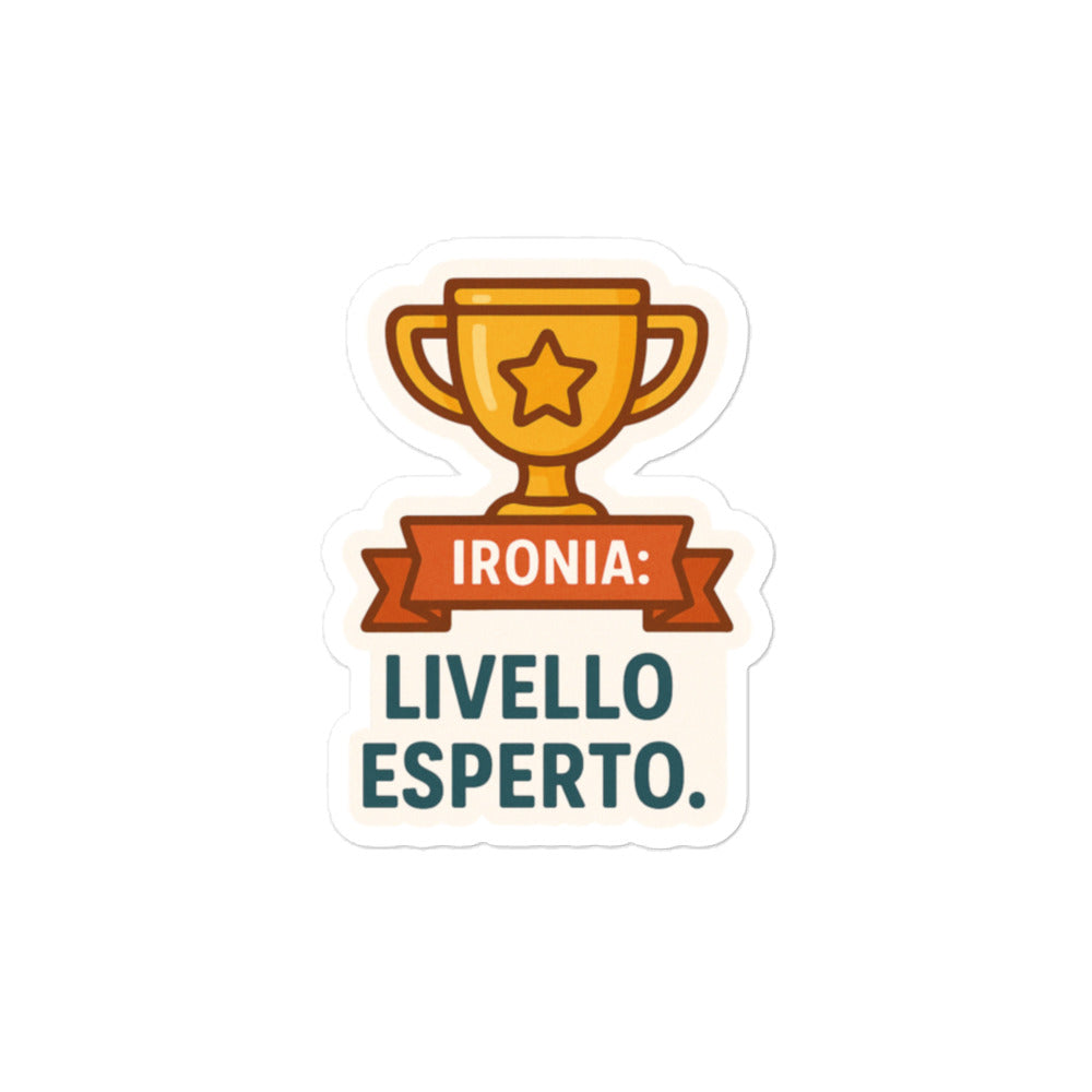 Sticker Ironia Livello Esperto-Sticker-Biiply-4″×4″-Biiply