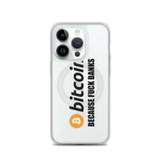 Cover Trasparente MagSafe® iPhone® Bitcoin Fuck Banks-Smartphone-Biiply-iPhone 14 Pro-Biiply