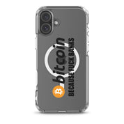 Cover Trasparente MagSafe® iPhone® Bitcoin Fuck Banks-Smartphone-Biiply-iPhone 16 Plus-Biiply