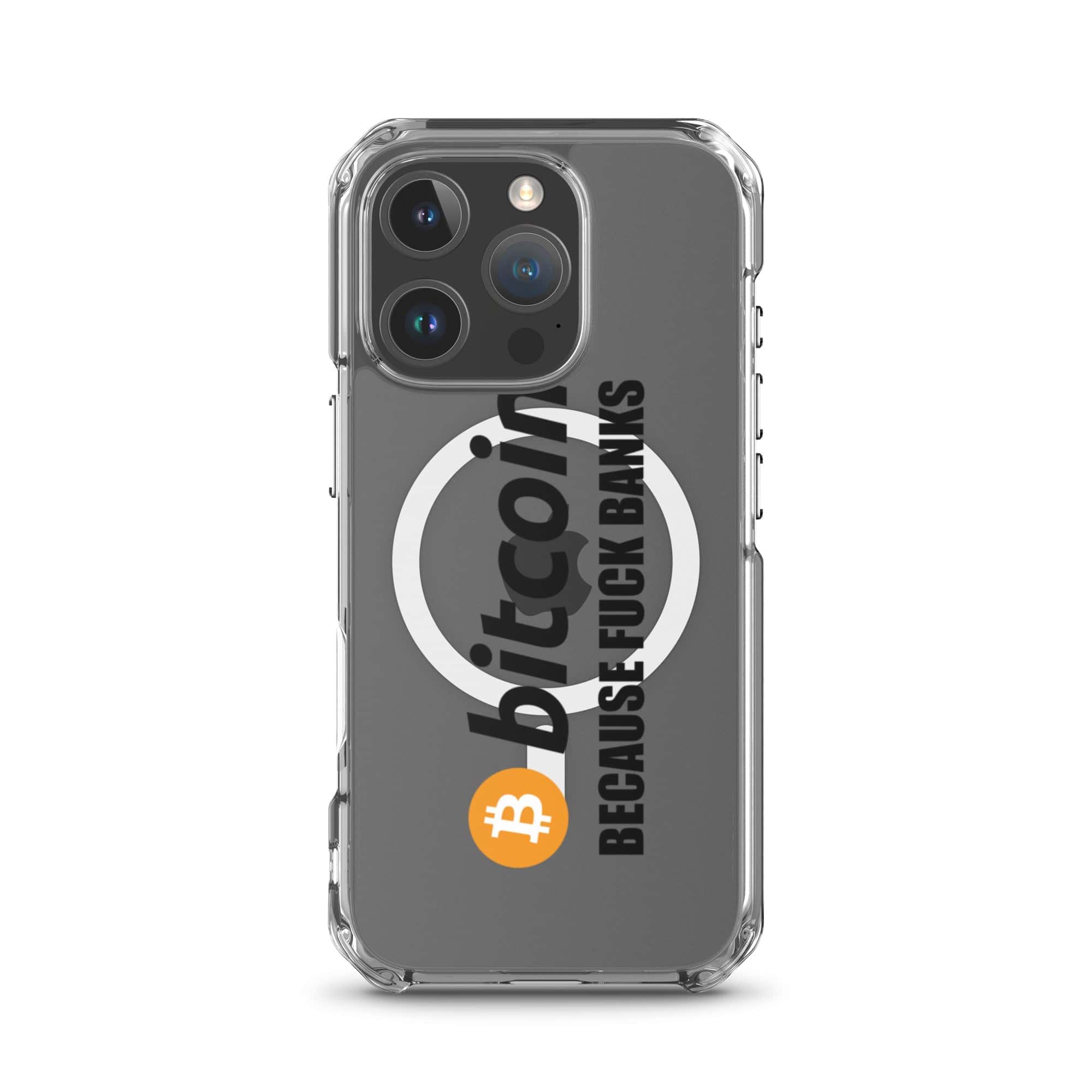 Cover Trasparente MagSafe® iPhone® Bitcoin Fuck Banks-Smartphone-Biiply-iPhone 16 Pro-Biiply