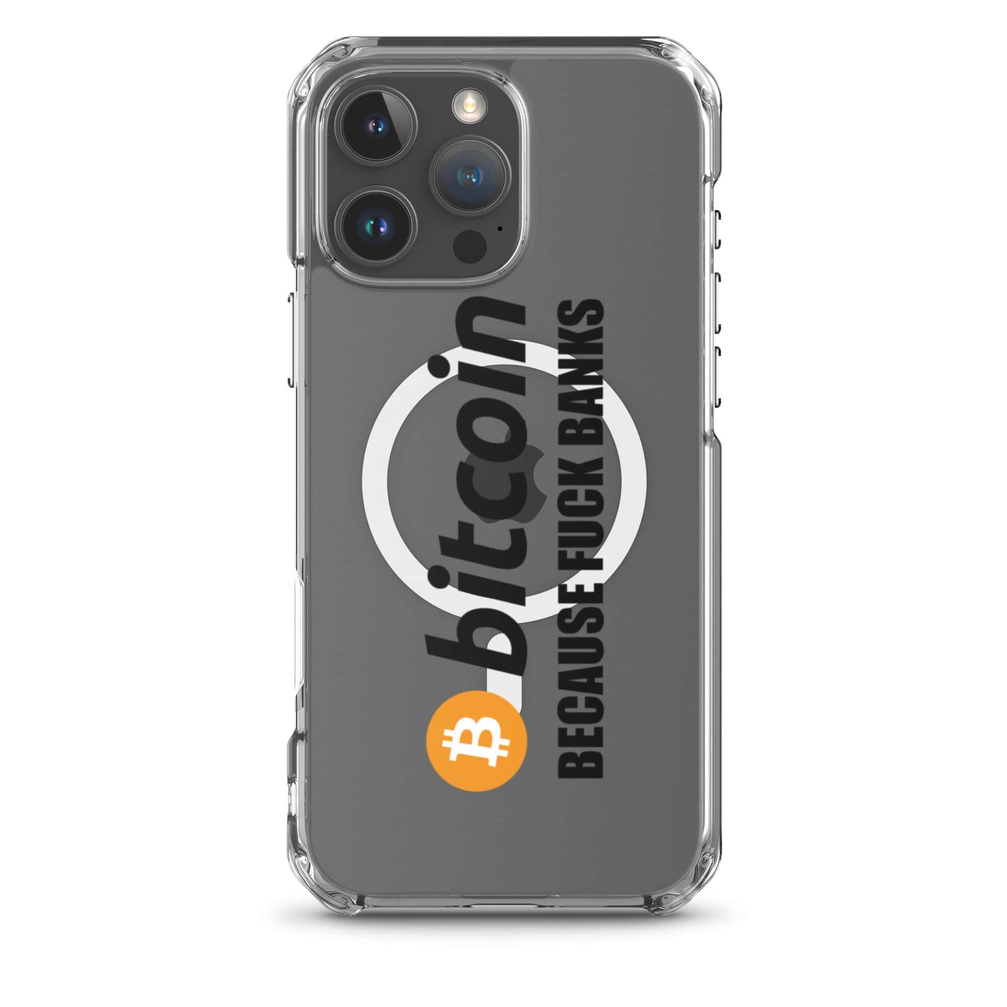 Cover Trasparente MagSafe® iPhone® Bitcoin Fuck Banks-Smartphone-Biiply-iPhone 16 Pro Max-Biiply