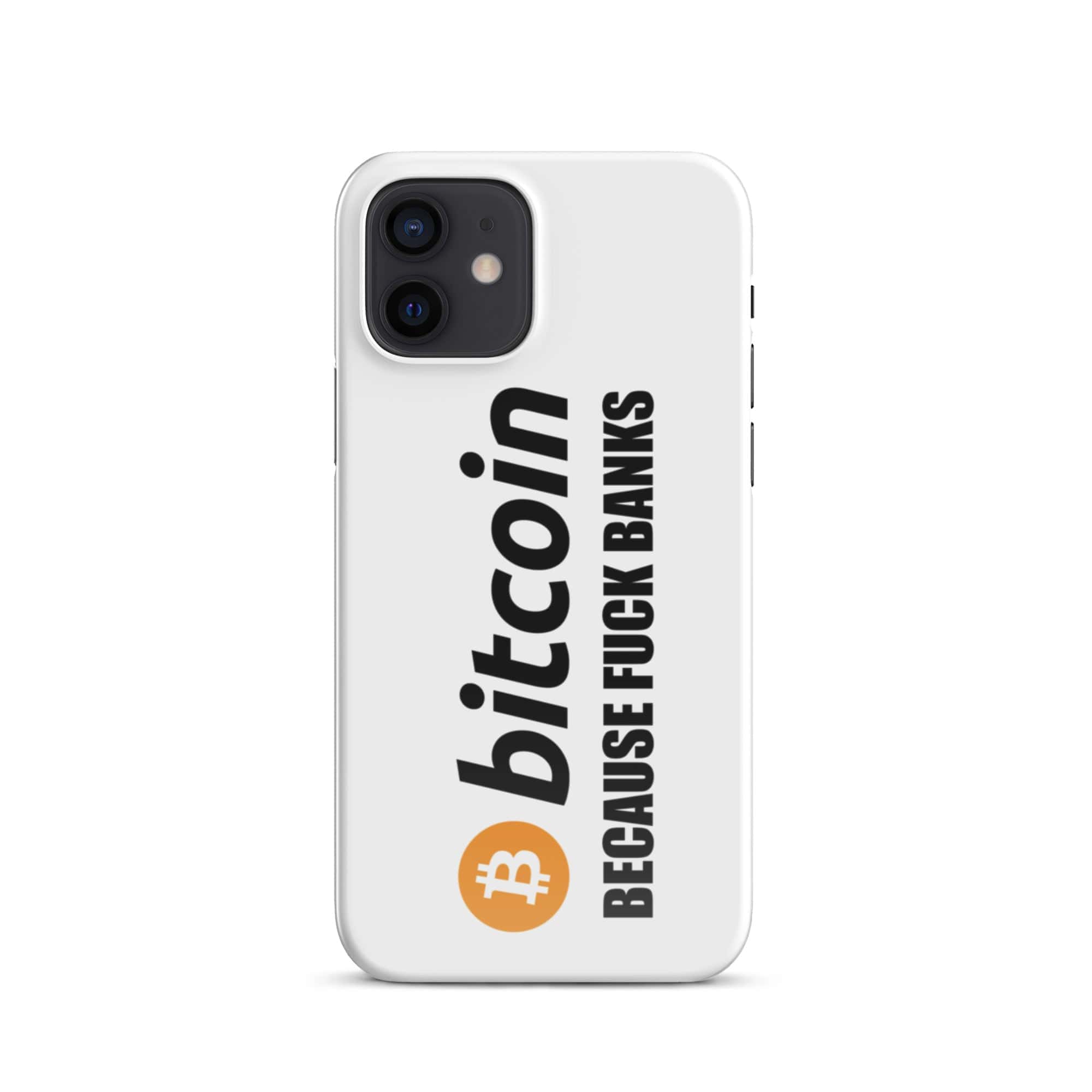 Cover Bianca iPhone® Bitcoin Fuck Banks-Smartphone-Biiply-Glossy-iPhone 12-Biiply