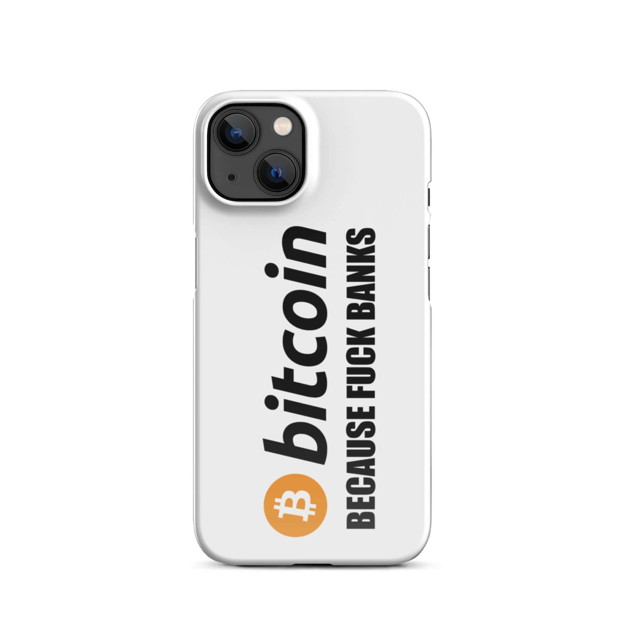Cover Bianca iPhone® Bitcoin Fuck Banks-Smartphone-Biiply-Glossy-iPhone 13-Biiply