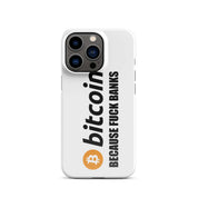 Cover Bianca iPhone® Bitcoin Fuck Banks-Smartphone-Biiply-Glossy-iPhone 13 Pro-Biiply