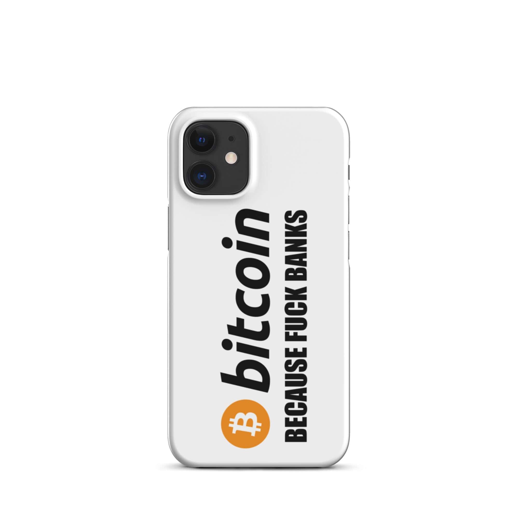 Cover Bianca iPhone® Bitcoin Fuck Banks-Smartphone-Biiply-Matte-iPhone 12 Mini-Biiply