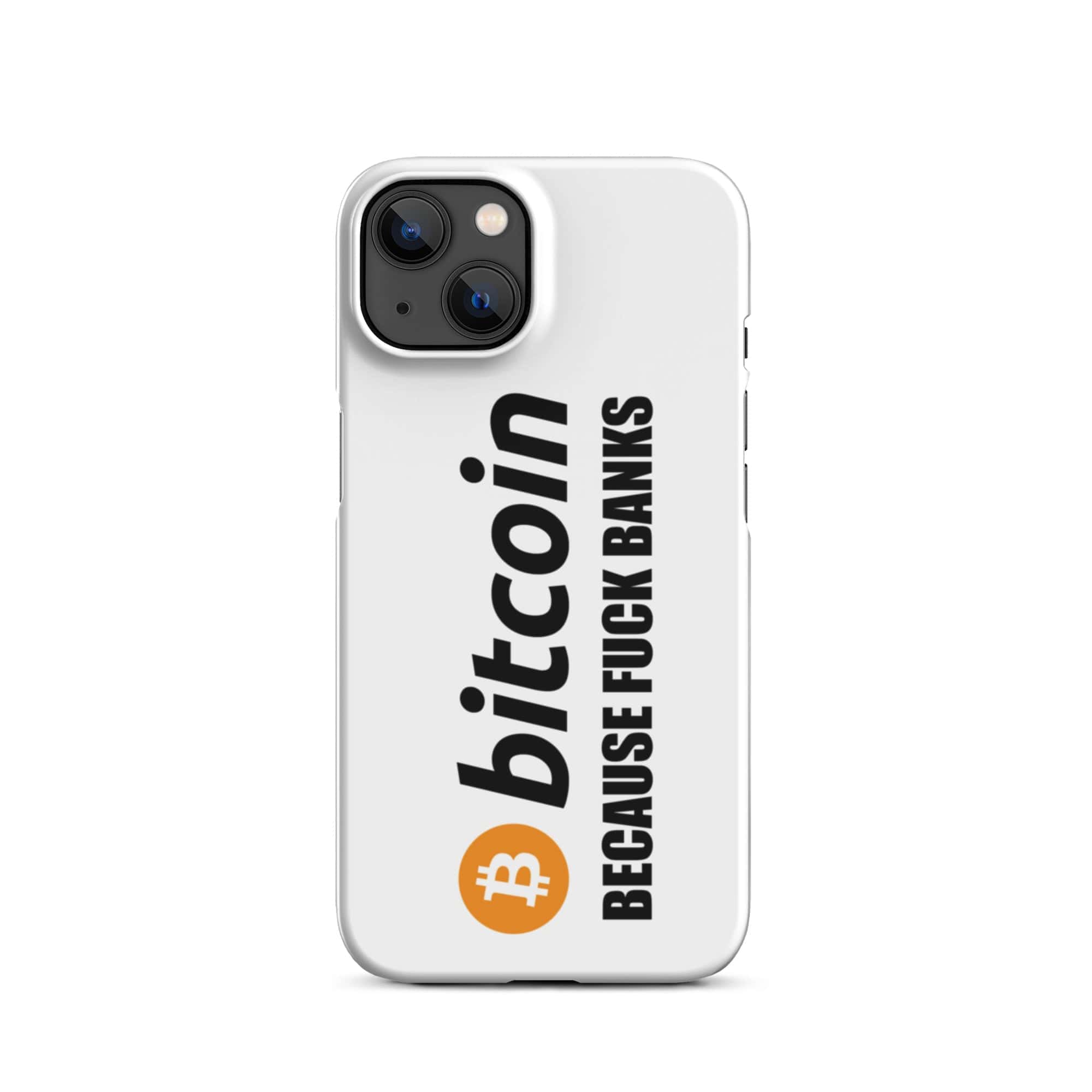 Cover Bianca iPhone® Bitcoin Fuck Banks-Smartphone-Biiply-Matte-iPhone 13-Biiply