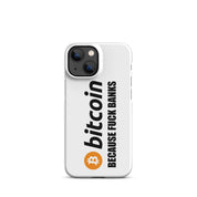 Cover Bianca iPhone® Bitcoin Fuck Banks-Smartphone-Biiply-Matte-iPhone 13 Mini-Biiply