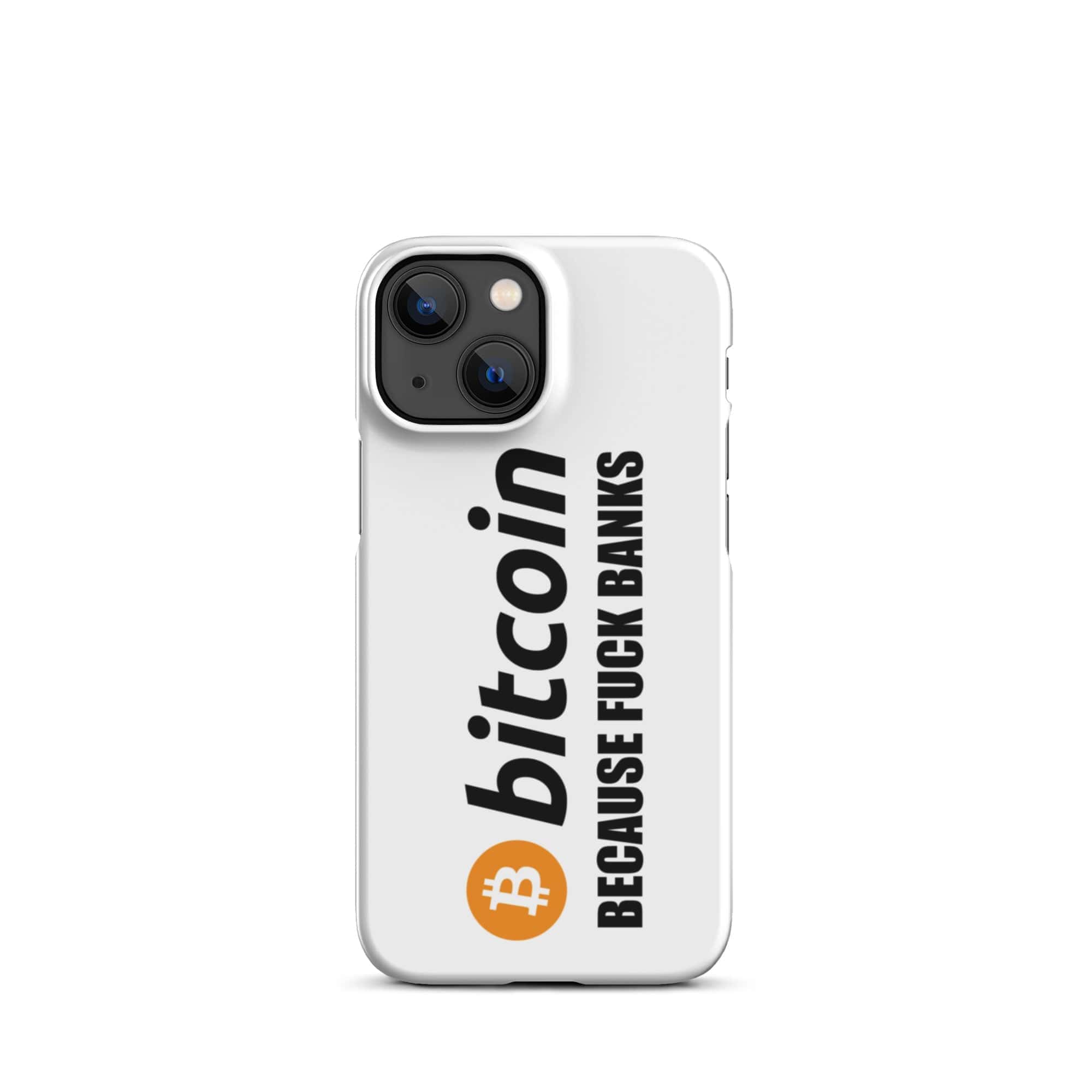 Cover Bianca iPhone® Bitcoin Fuck Banks-Smartphone-Biiply-Matte-iPhone 13 Mini-Biiply