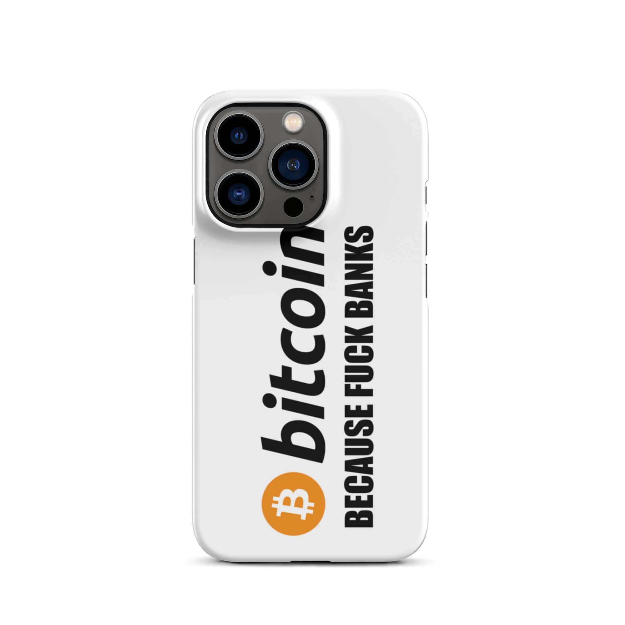 Cover Bianca iPhone® Bitcoin Fuck Banks-Smartphone-Biiply-Matte-iPhone 13 Pro-Biiply