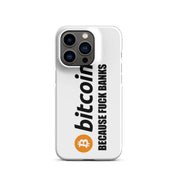 Cover Bianca iPhone® Bitcoin Fuck Banks-Smartphone-Biiply-Matte-iPhone 14 Pro-Biiply
