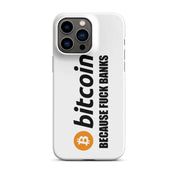 Cover Bianca iPhone® Bitcoin Fuck Banks-Smartphone-Biiply-Matte-iPhone 14 Pro Max-Biiply