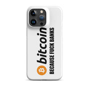 Cover Bianca iPhone® Bitcoin Fuck Banks-Smartphone-Biiply-Matte-iPhone 15 Pro Max-Biiply