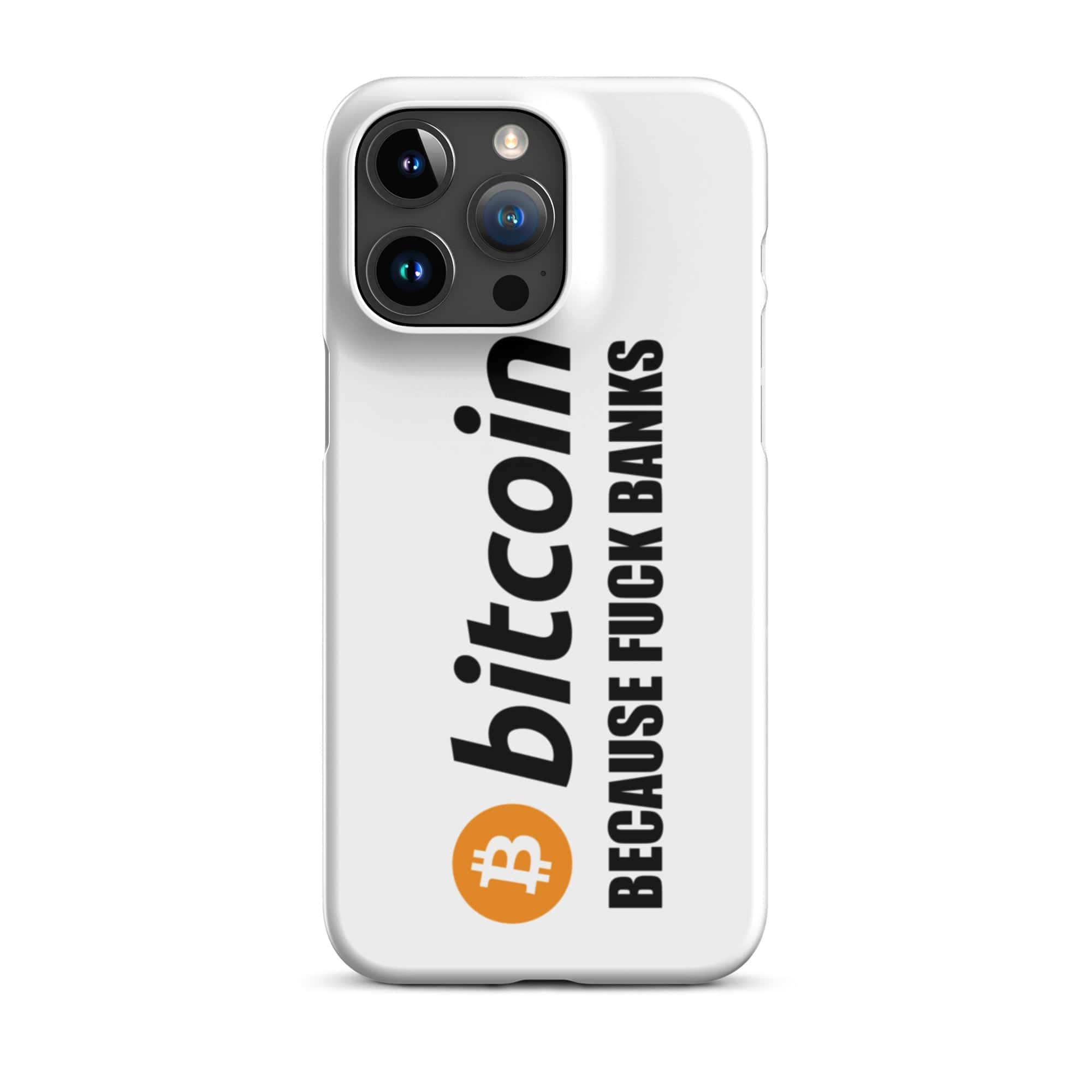 Cover Bianca iPhone® Bitcoin Fuck Banks-Smartphone-Biiply-Matte-iPhone 15 Pro Max-Biiply