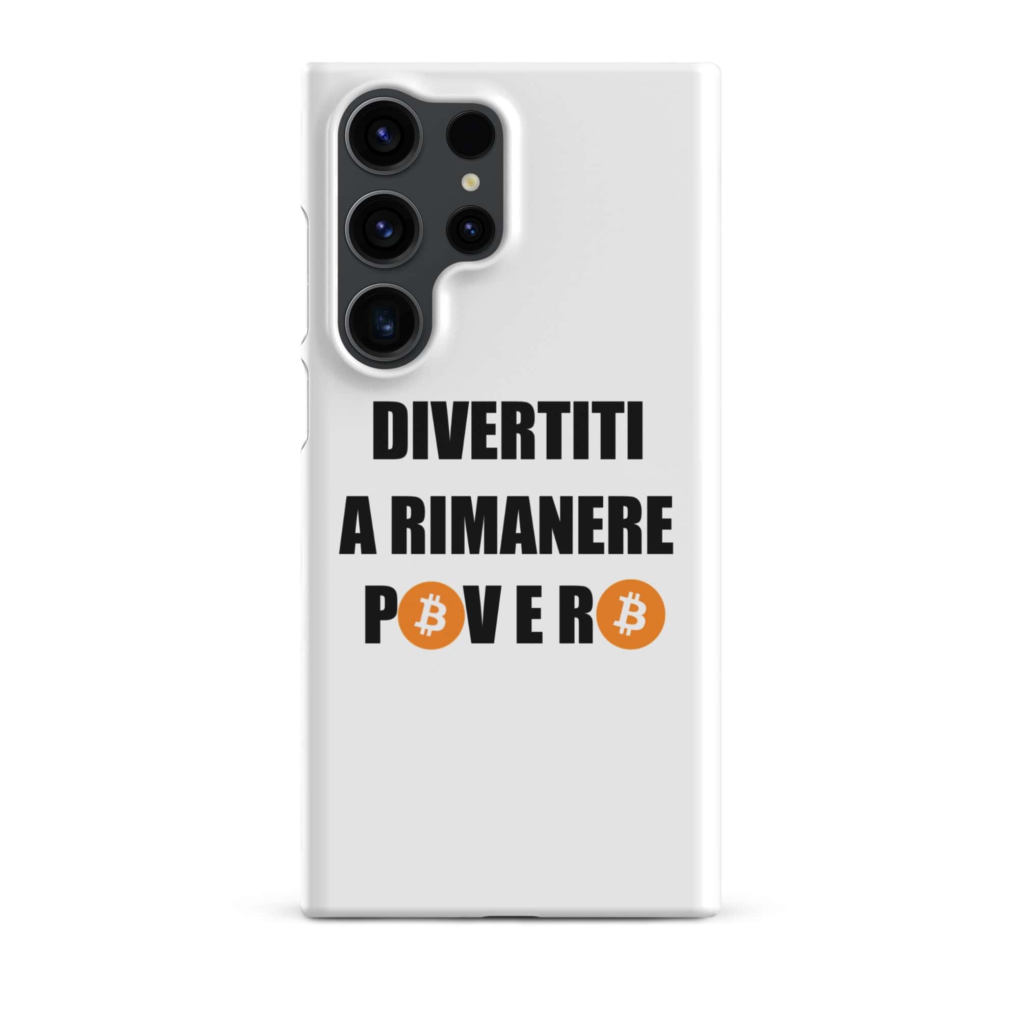 Cover Bianca Samsung® Divertiti a rimanere povero btc-Smartphone-Biiply-Matte-Samsung Galaxy S23 Ultra-Biiply