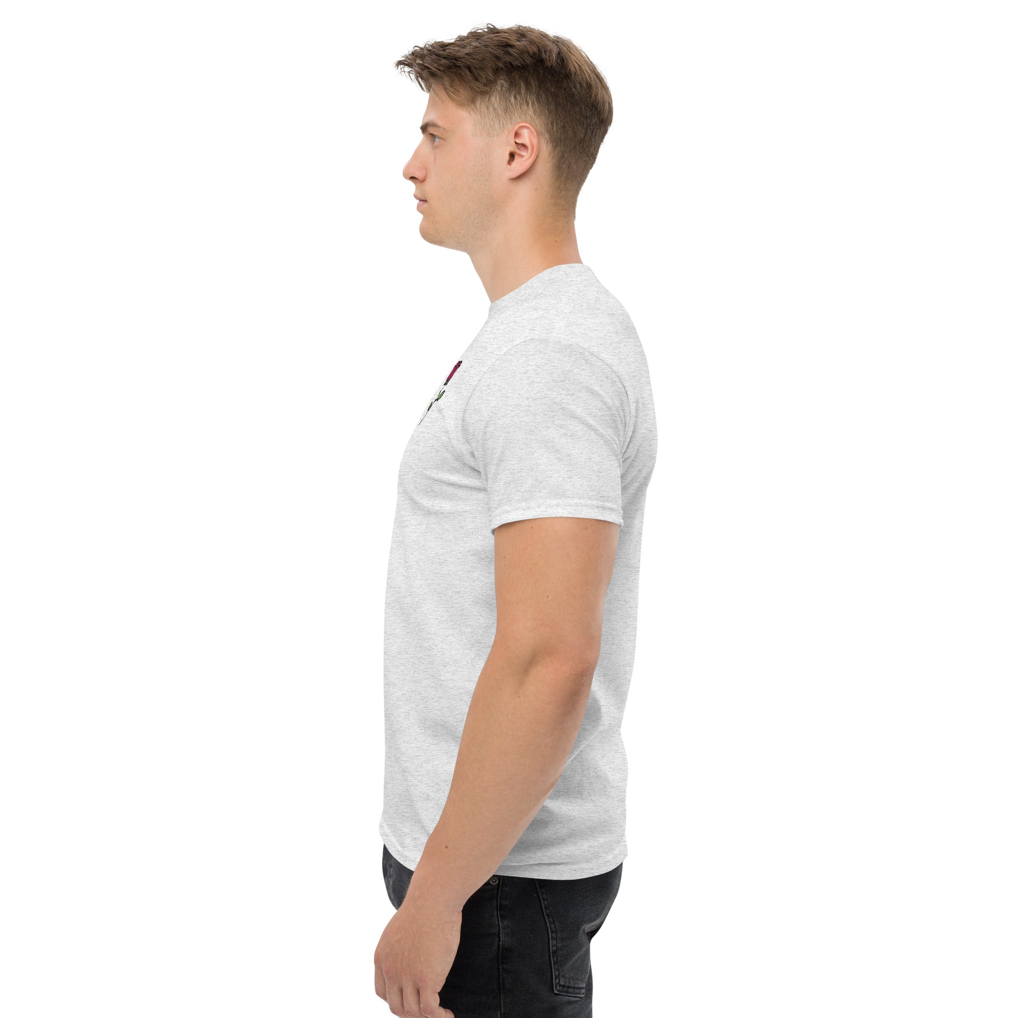 T-shirt Unisex Rosa con Gambo-Ricamati-Biiply-Biiply