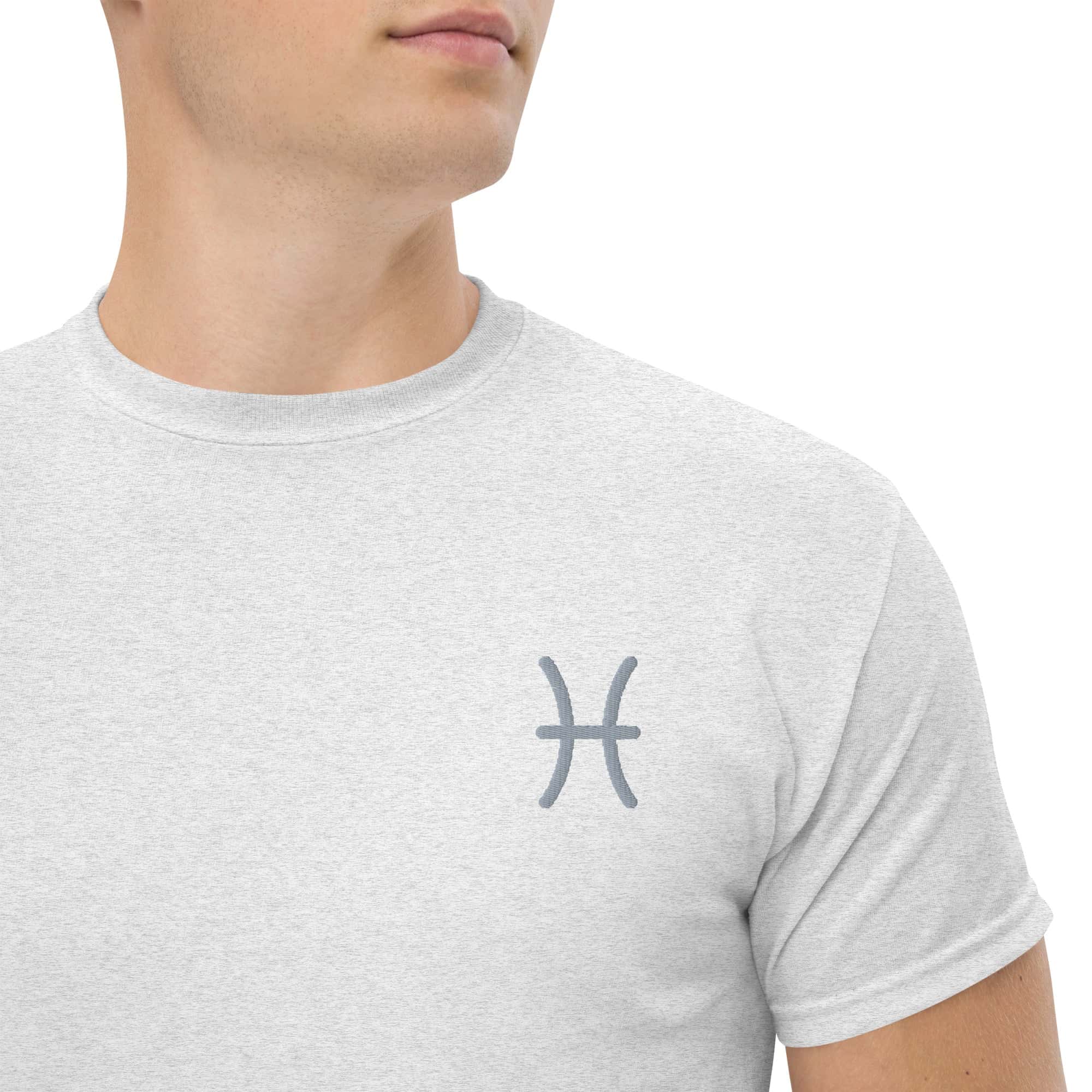 T-shirt Unisex Pesci-Ricamati-Biiply-Cenere-S-Biiply