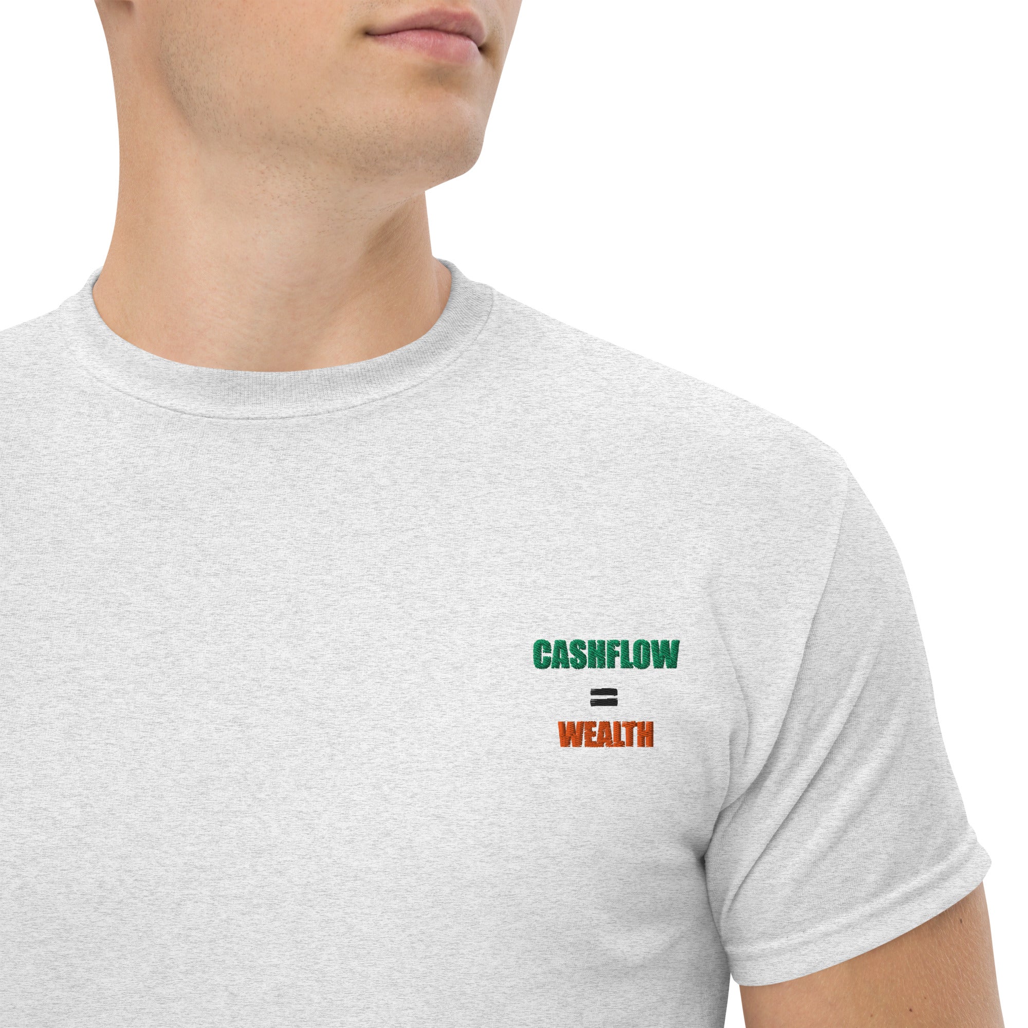 T-shirt Unisex Cashflow = Wealth-Ricamati-Biiply-Cenere-S-Biiply