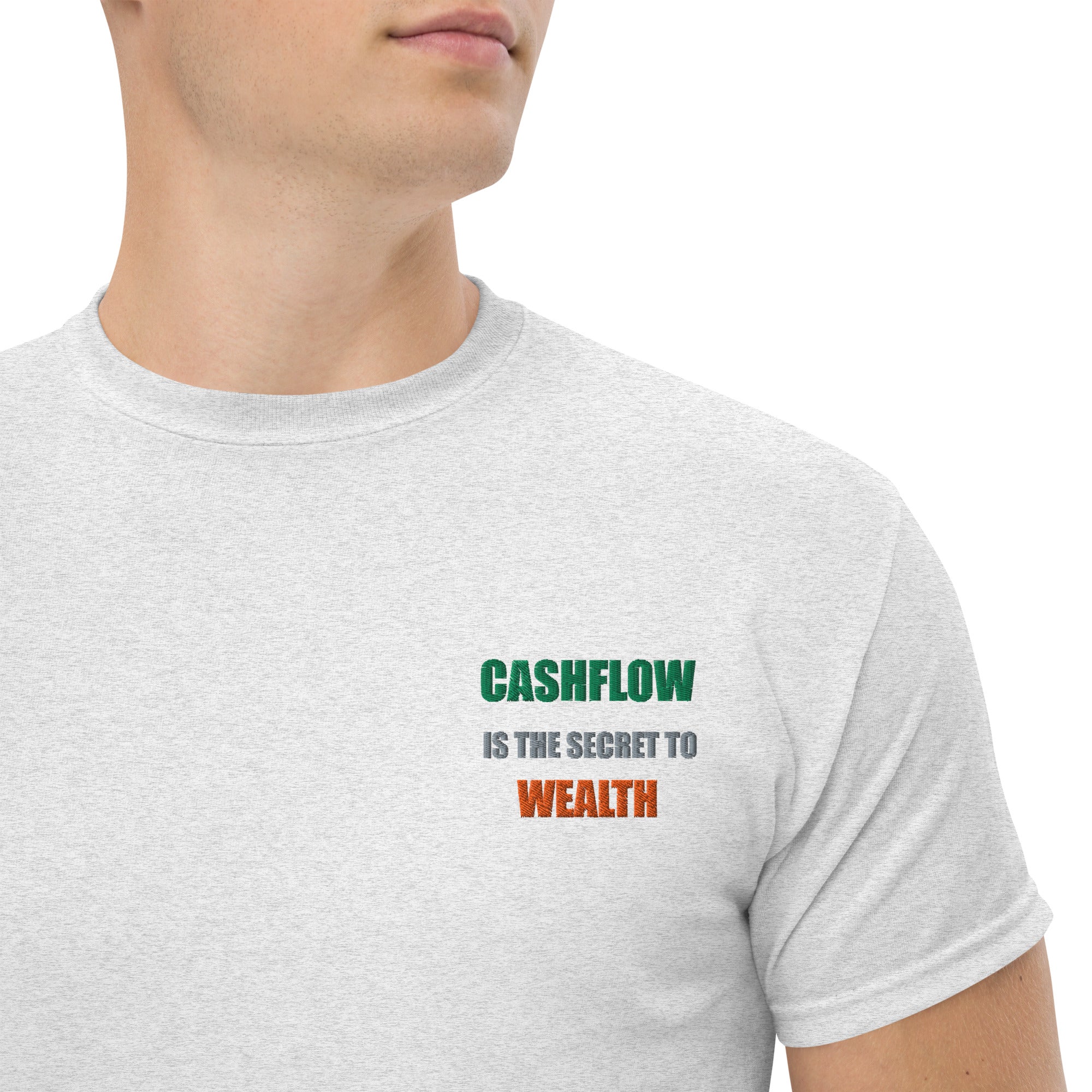 T-shirt Unisex Cashflow Secret to Wealth-Ricamati-Biiply-Cenere-S-Biiply