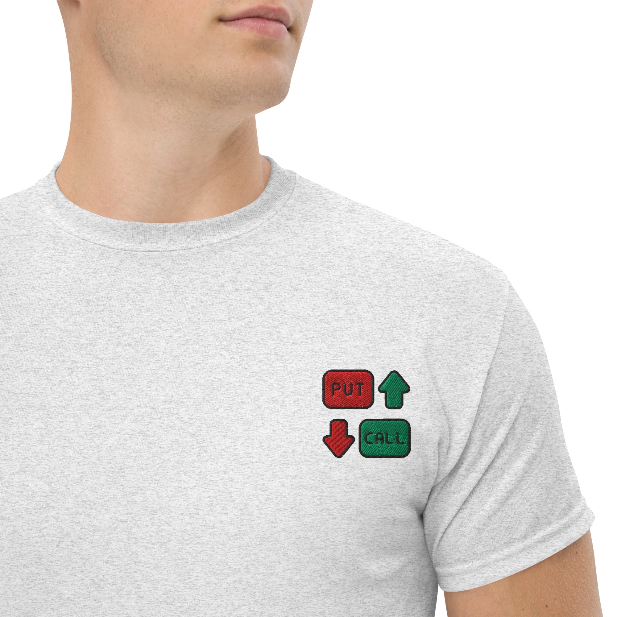 T-shirt Unisex Option Put & Call-Ricamati-Biiply-Cenere-S-Biiply