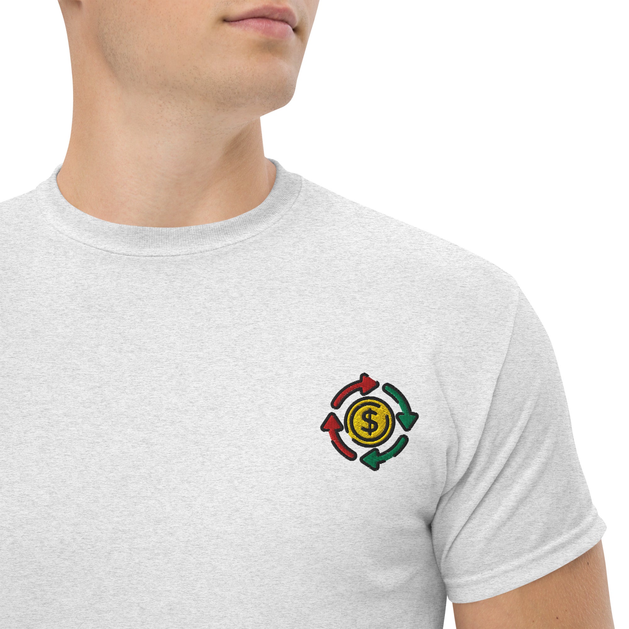 T-shirt Unisex cashflow Cirle-Ricamati-Biiply-Cenere-S-Biiply