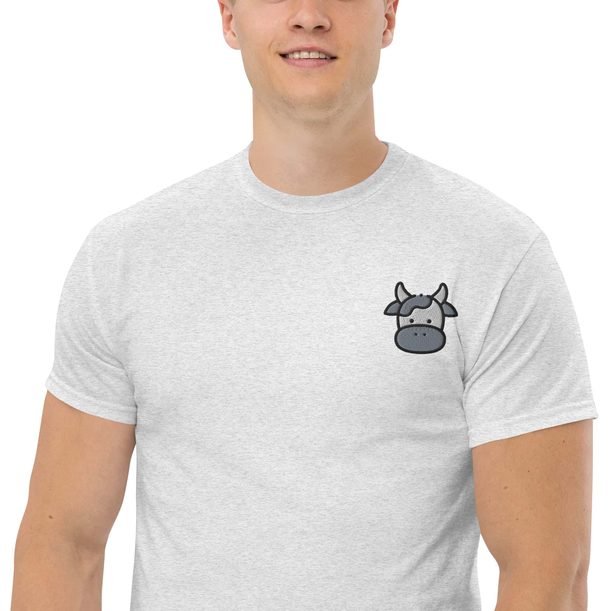 T-shirt Unisex Faccia Mucca-Ricamati-Biiply-Biiply