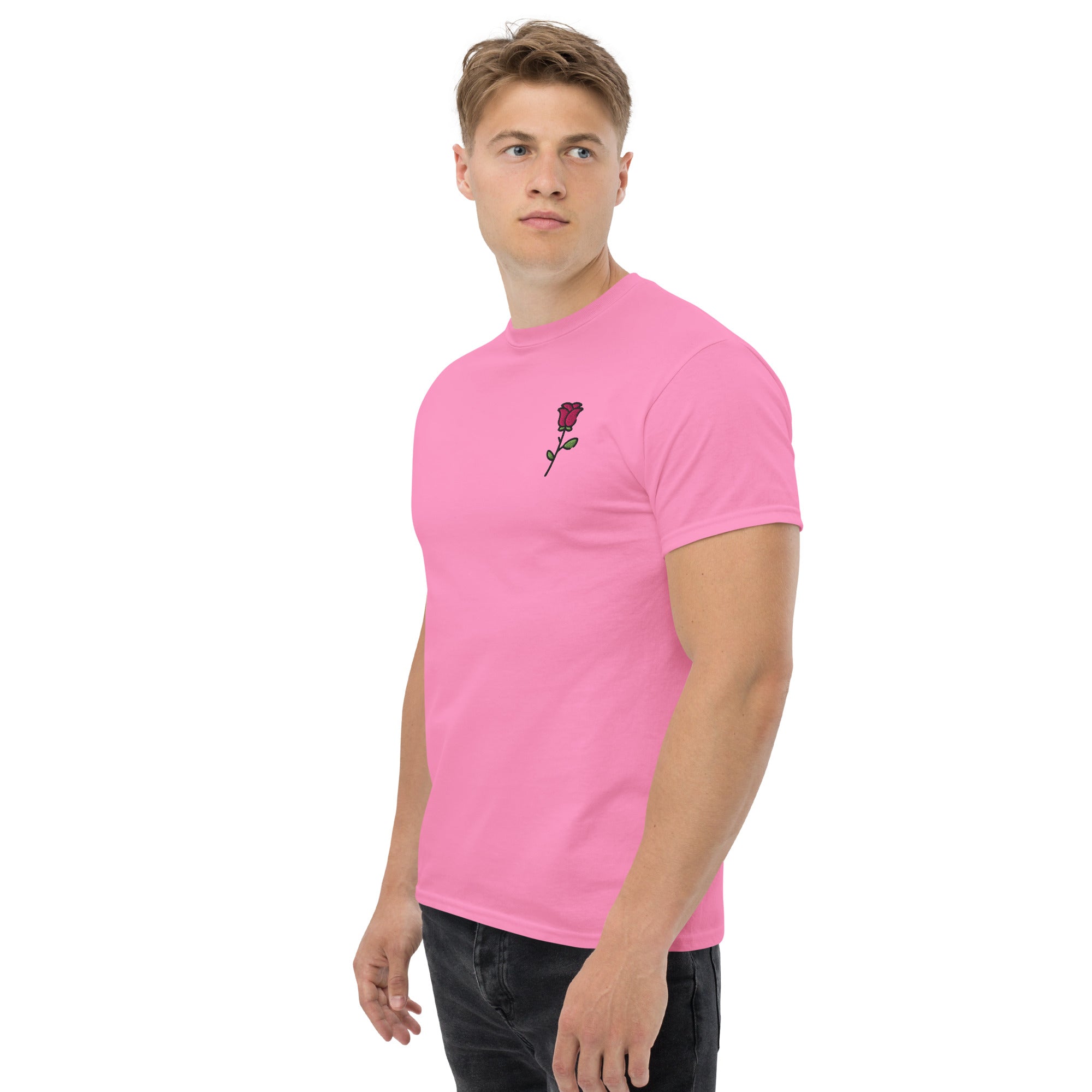 T-shirt Unisex Rosa con Gambo-Ricamati-Biiply-Biiply