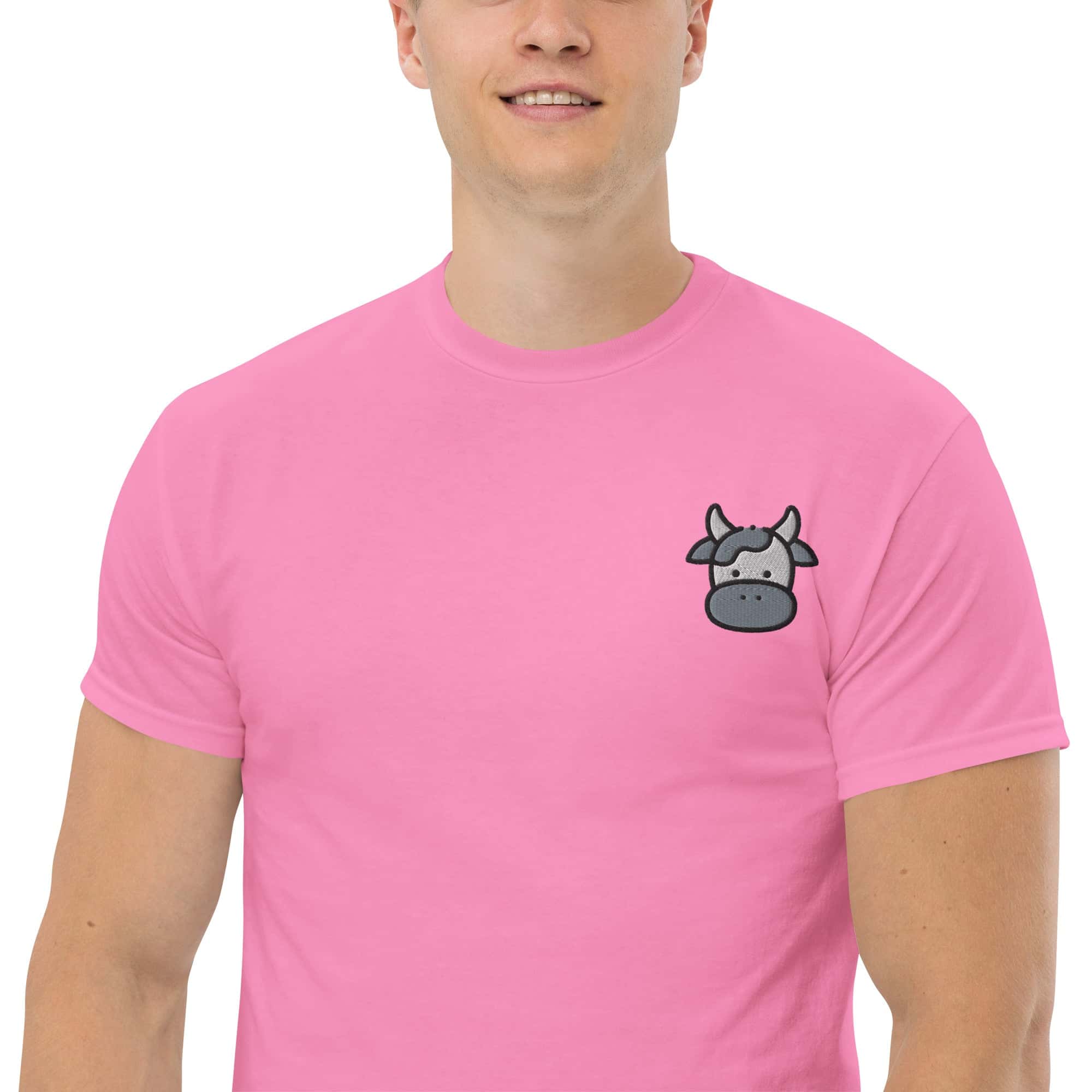 T-shirt Unisex Faccia Mucca-Ricamati-Biiply-Biiply