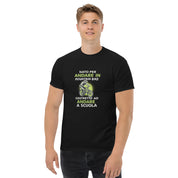 T-shirt Unisex Nato per andare in mountain bine costretto ad andare a scuola-DTG-Biiply-Nero-S-Biiply