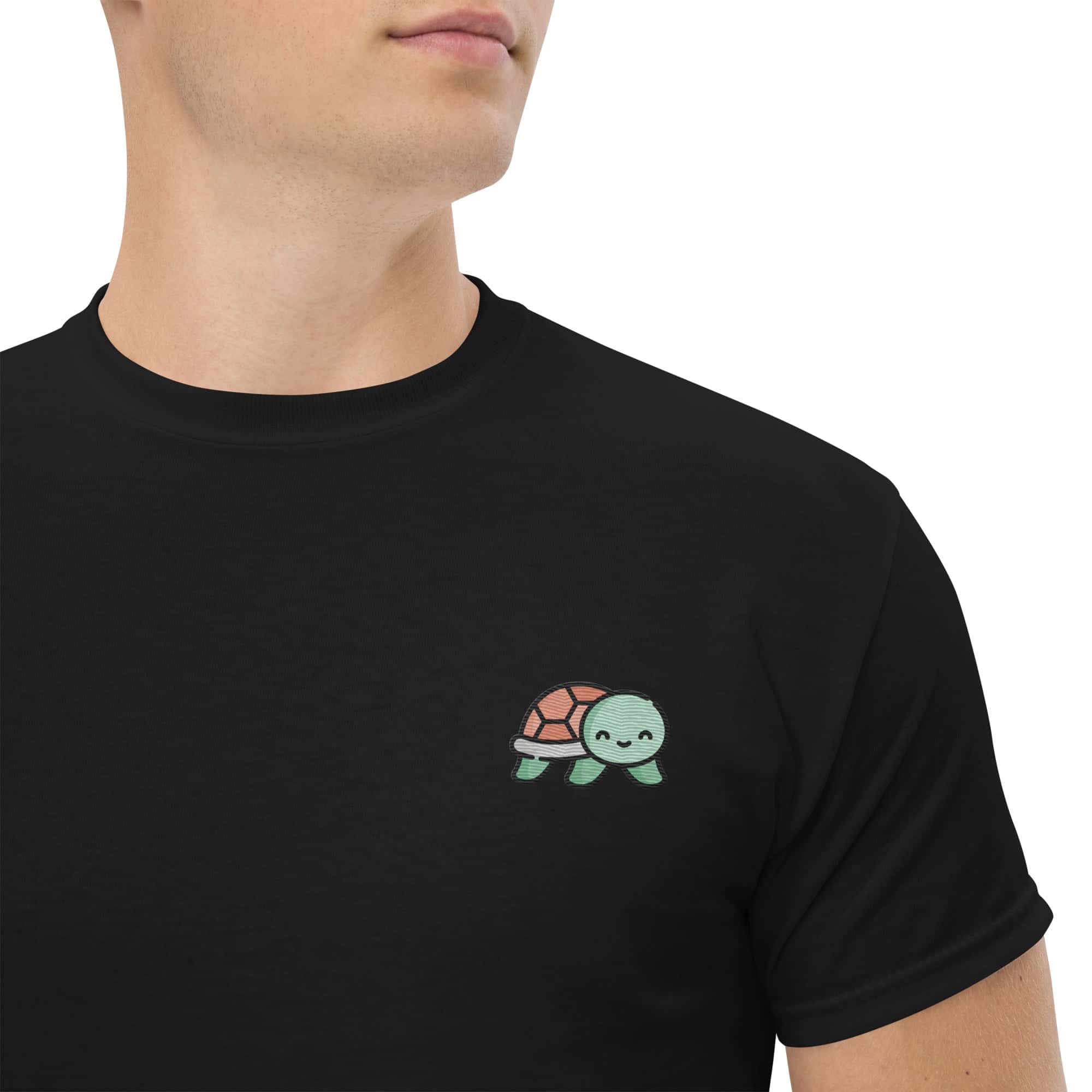 T-shirt Unisex Baby Tartaruga-Ricamati-Biiply-Nero-S-Biiply
