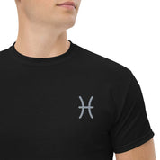 T-shirt Unisex Pesci-Ricamati-Biiply-Nero-S-Biiply
