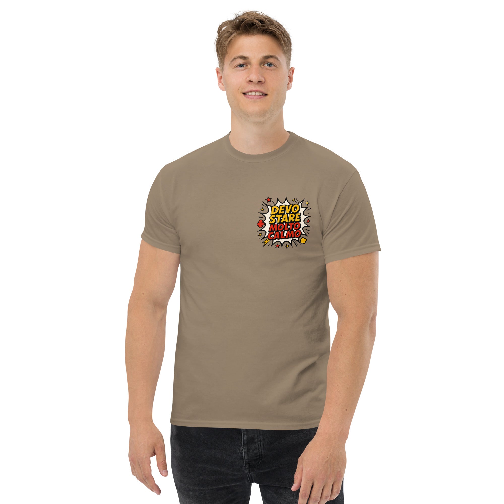 T-shirt Stampata Unisex Devo stare molto calmo