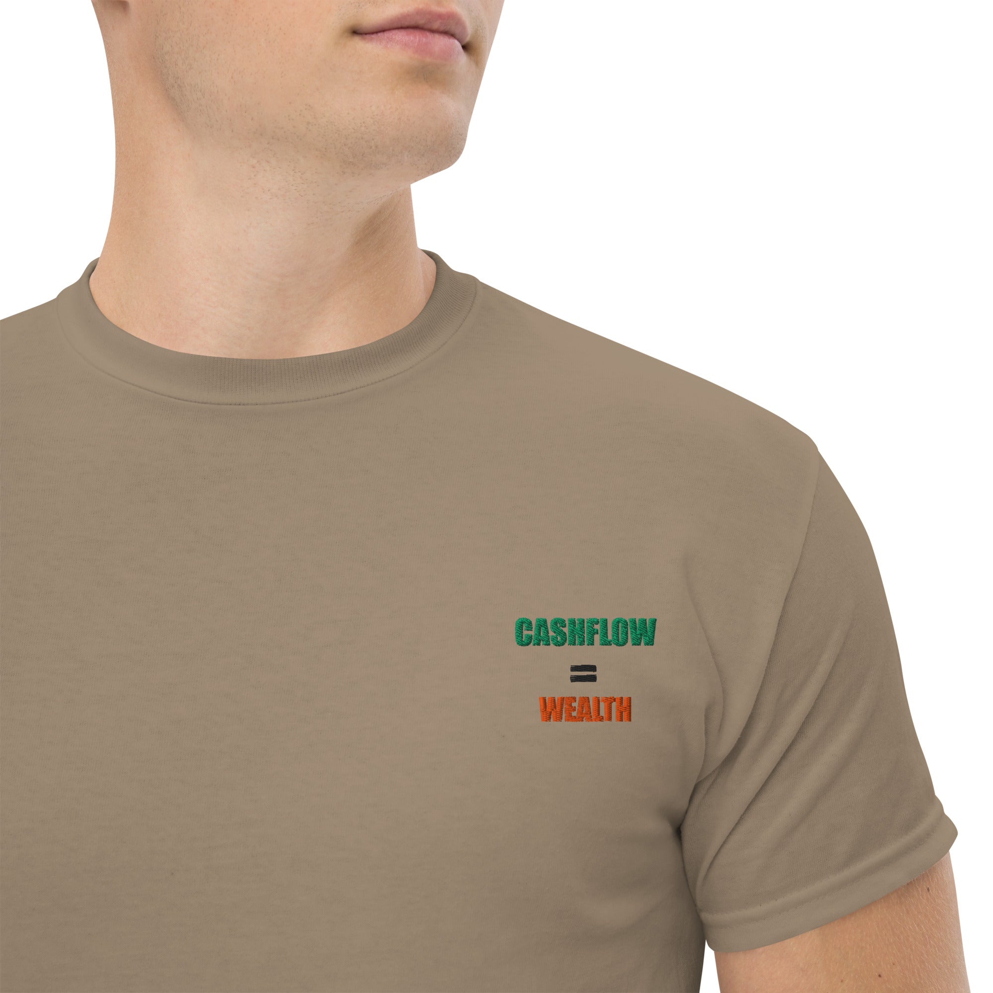 T-shirt Unisex Cashflow = Wealth-Ricamati-Biiply-Brown Savana-S-Biiply