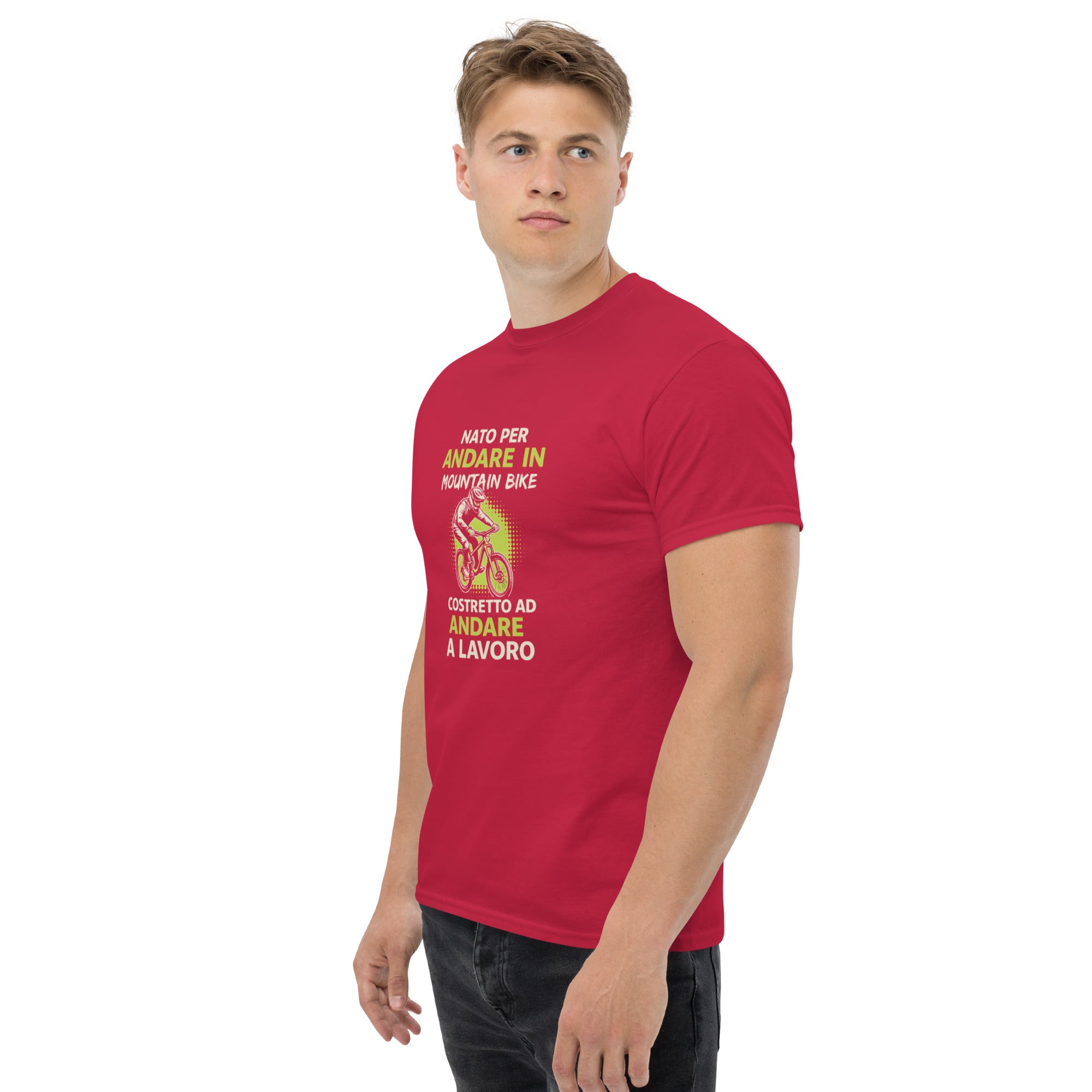 T-shirt Unisex Nato per Andare in Mountain Bike Costretto ad andare a Lavoro-DTG-Biiply-Biiply