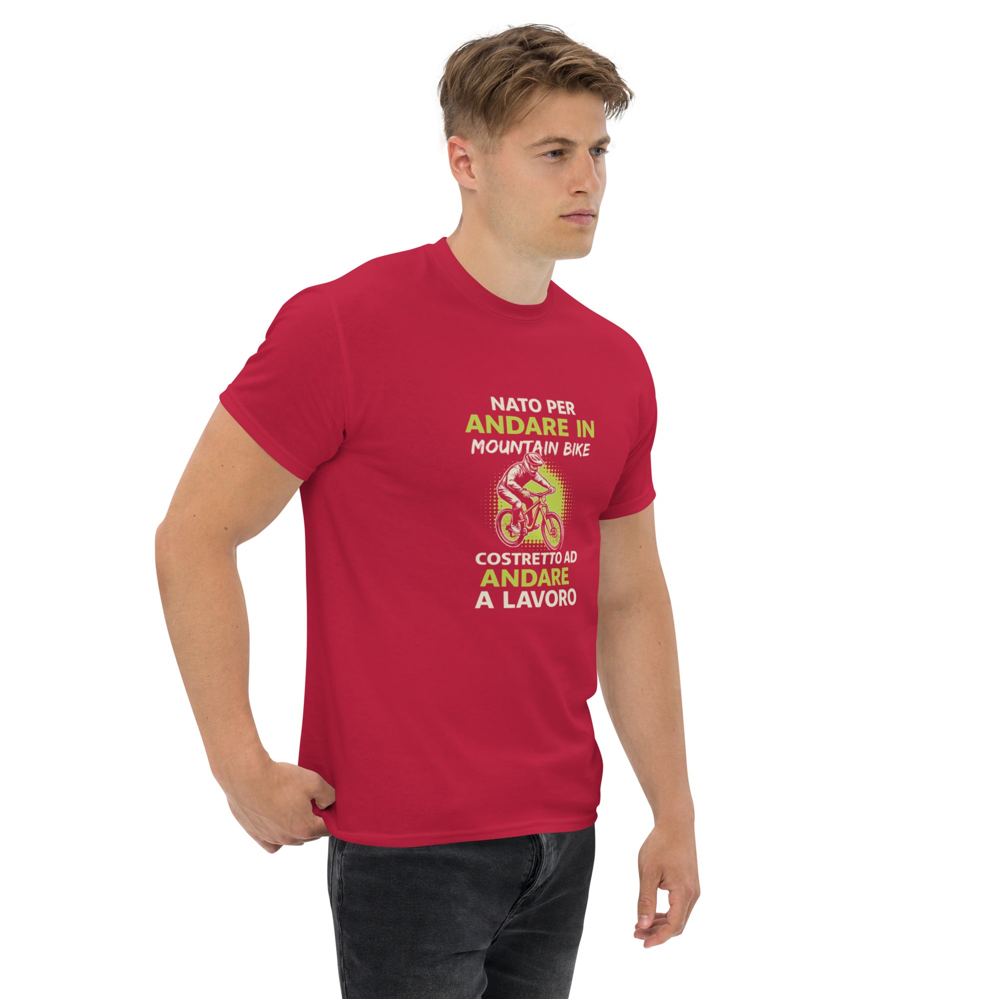 T-shirt Unisex Nato per Andare in Mountain Bike Costretto ad andare a Lavoro-DTG-Biiply-Biiply