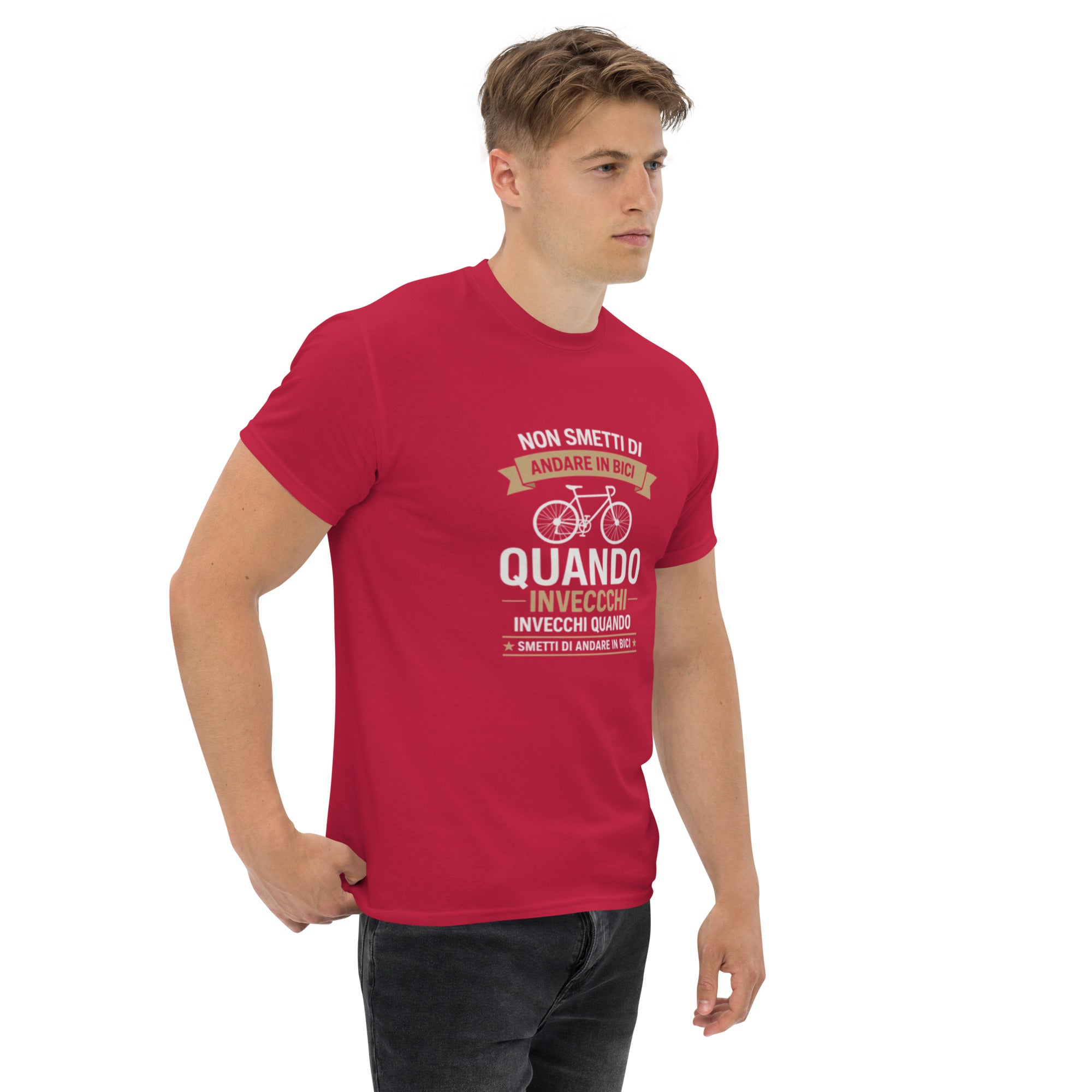 T-shirt Unisex Non Smetti di andare in bici quando...-DTG-Biiply-Biiply