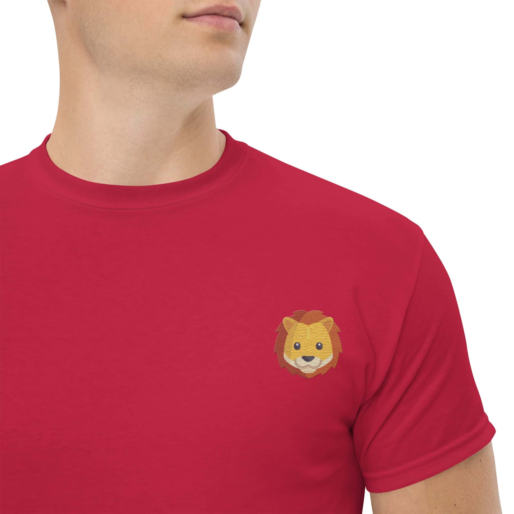 T-shirt Unisex Leone-Ricamati-Biiply-Cardinale-S-Biiply