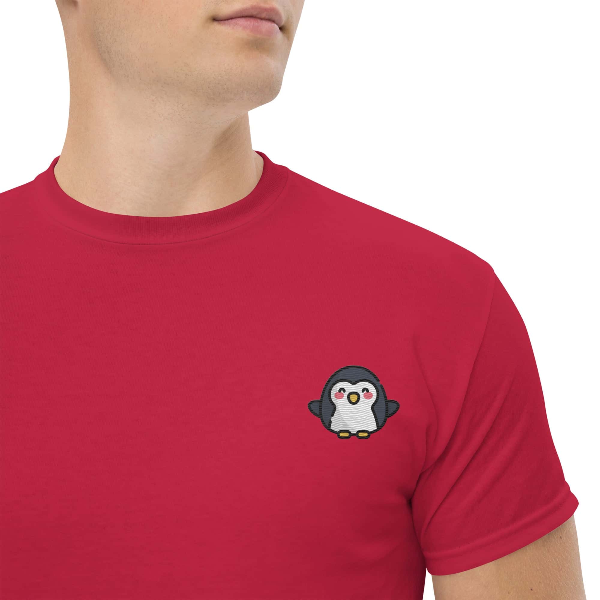 T-shirt Unisex Pinguino-Ricamati-Biiply-Cardinale-S-Biiply