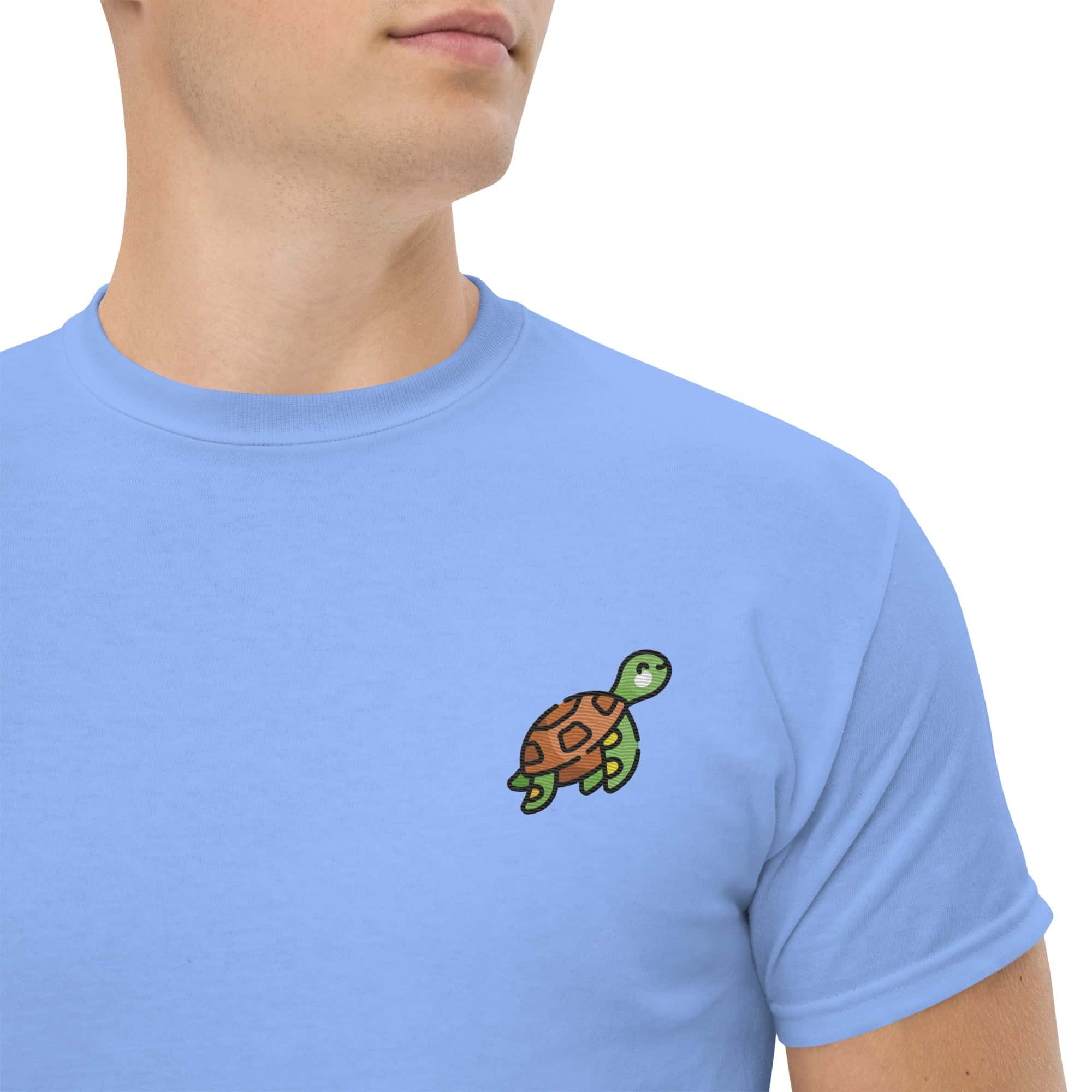 T-shirt Unisex Tartaruga-Ricamati-Biiply-Blu Carolina-S-Biiply