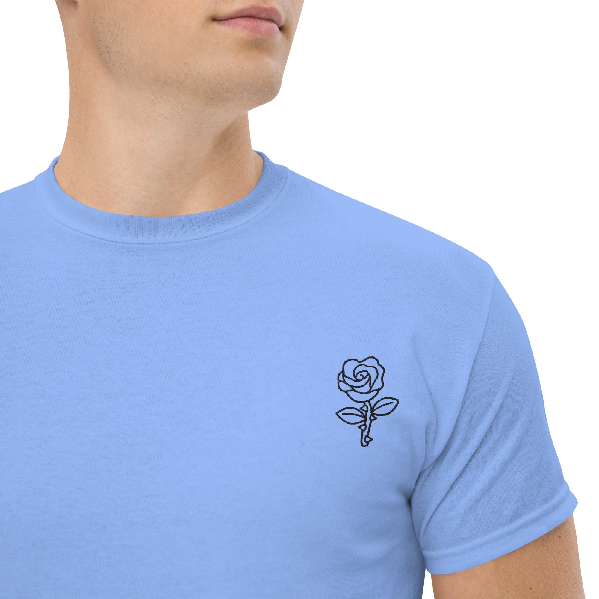 T-shirt Unisex Rosa-Ricamati-Biiply-Blu Carolina-S-Biiply