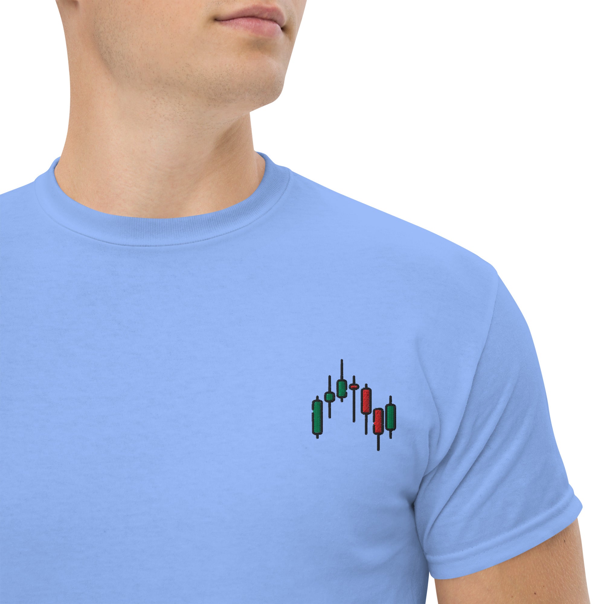 T-shirt Unisex Candelstick pattern-Ricamati-Biiply-Blu Carolina-S-Biiply