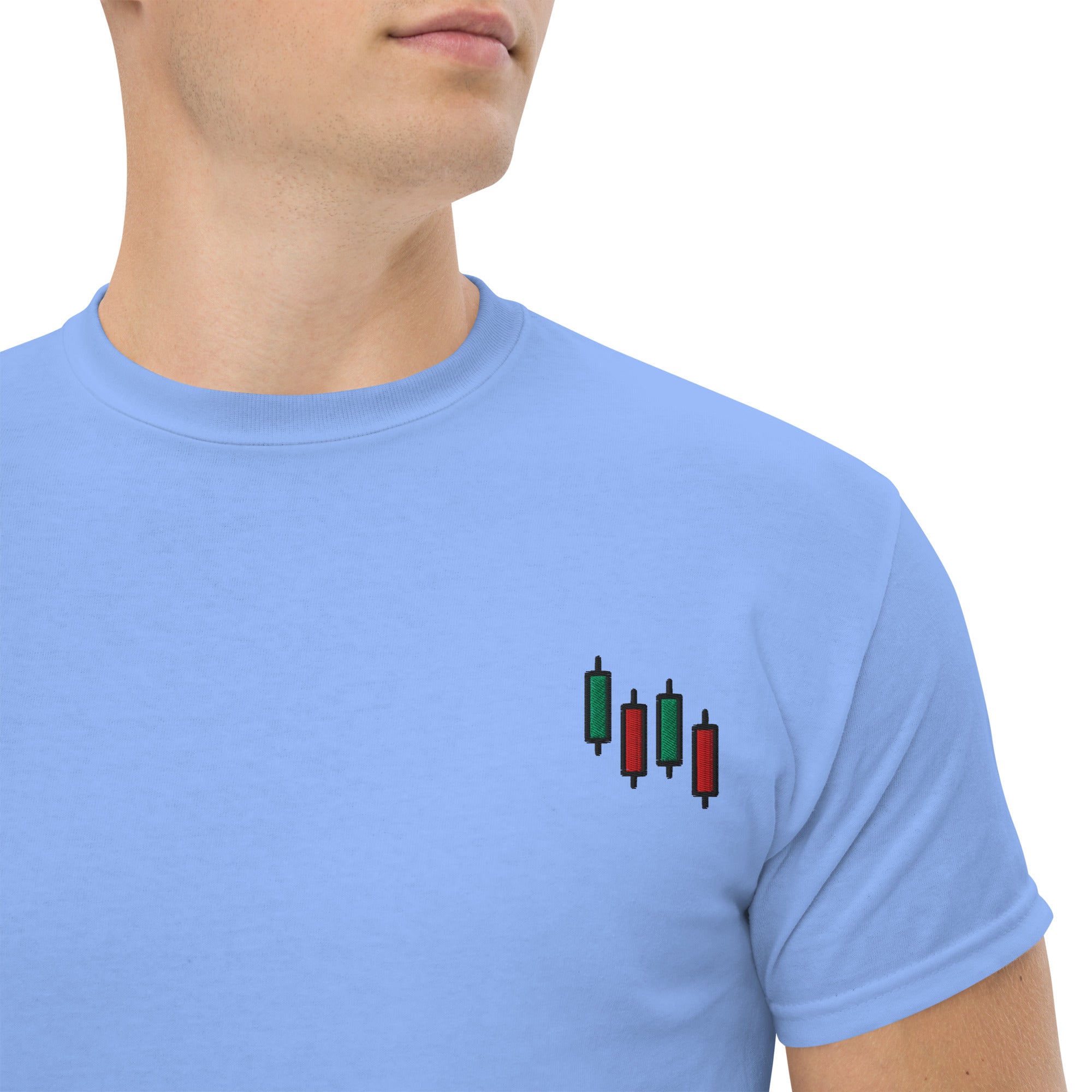 T-shirt Unisex CandelStick pattern-Ricamati-Biiply-Blu Carolina-S-Biiply