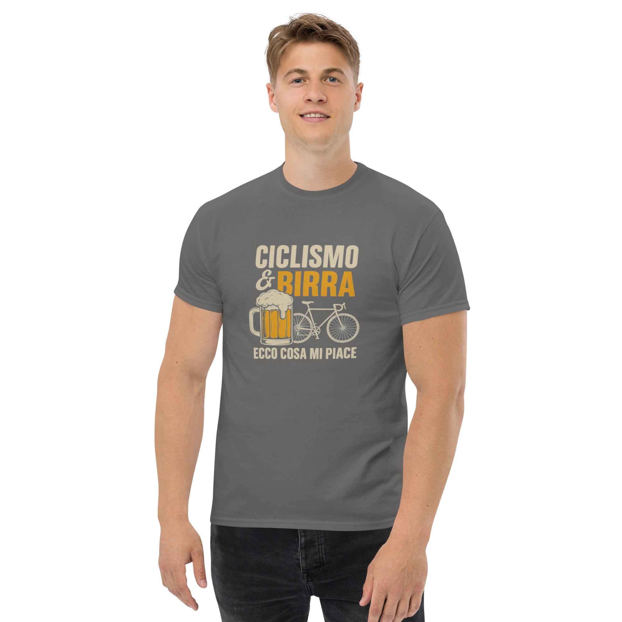 T-shirt Unisex Birra e Ciclismo-DTG-Biiply-Antracite-S-Biiply